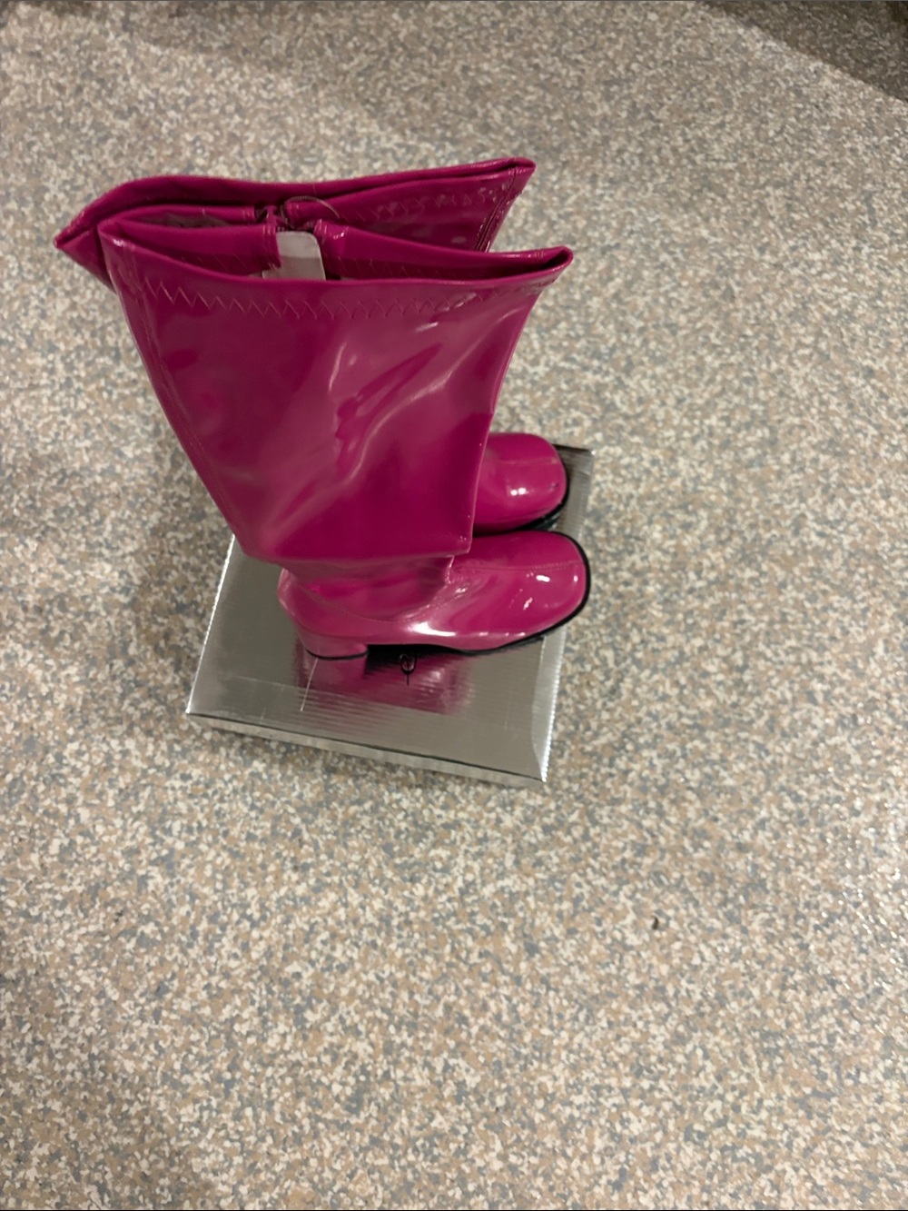 Ellie Patent Magenta Mid-Calf Heeled GoGo Boots